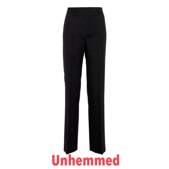 BURBERRY NWT Luxury Ladies Black Wool Straight Unhemmed Trousers - Picture 2 of 6